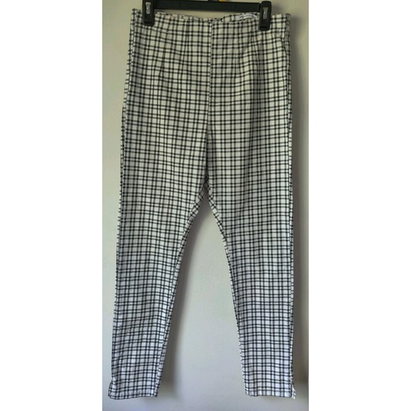 Urban Outfitters Pants - Urban Outitters Women's 10 White & Black Plaid Flat Front Zip Back Skinny Pants‎